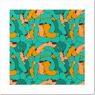 Colorful Platypus Cuddle Party Posters and Art